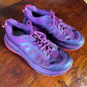 Hoka One One Women's Purple Athletic Shoes with Pink Accents